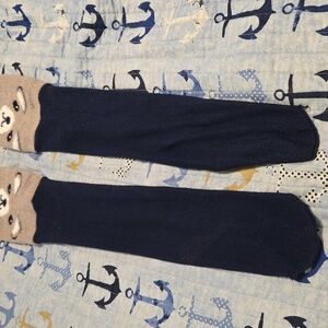 Navy Blue Animal Face Socks